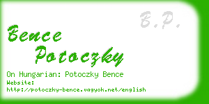 bence potoczky business card